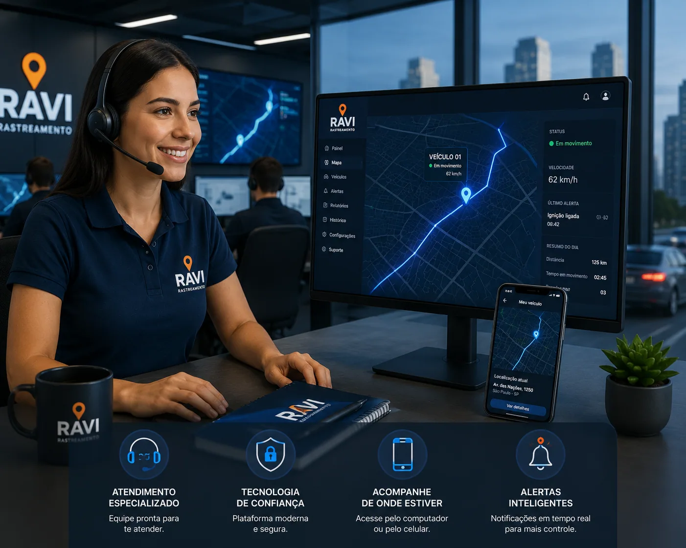 Tecnologia e atendimento Ravi Rastreamento