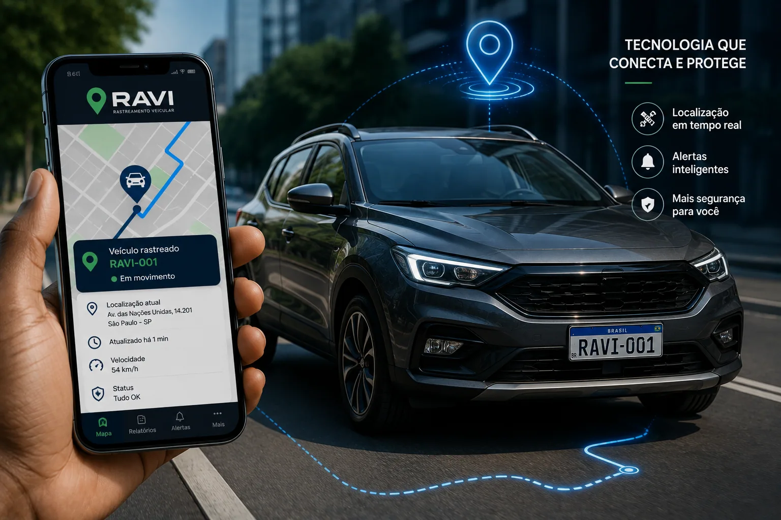 Tecnologia de rastreamento veicular Ravi
